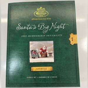 2002 Hallmark Keepsake Ornament Santa’s Big Night 4 Piece Membership Set New Box